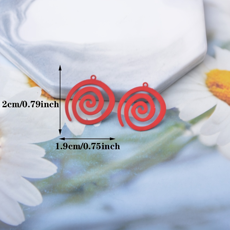 20pcs Copper Alloy Painted Multicolor Spiral Charms Set